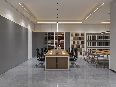 家裝級辦公室展廳裝修設計方案 417㎡時尚空間重構